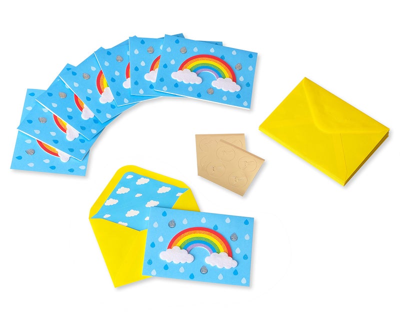 Papyrus Blank Cards with Envelopes, Rainbow with Glitter (8-Count) - Image 2